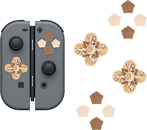 GeekShare ABXY - Juego de tapas de silicona para botones en forma de D con forma de cruz - Calcomanía para botones de llave compatible con Nintendo Switch/OLED Joy-Con - Estrellas
