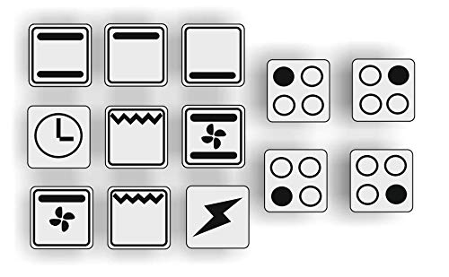 Generisch Juego de 13 unidades de pegatinas para el horno, con símbolos (R29/1) (3 símbolos negros sobre fondo transparente, 20 x 20 mm)