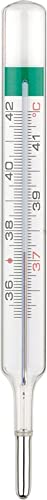 GERATHERM Classic - Termómetro analógico para fiebre sin mercurio, sin pilas, precisión de medición garantizada de por vida, fabricado en Alemania