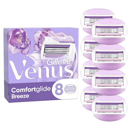 Gillette Venus ComfortGlide Breeze Cuchillas de Afeitar Mujer, Paquete de 8 Cuchillas de Recambio (el embalaje puede variar)