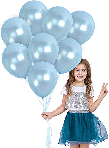 Globos de cumpleaños, 100 globos celestes, globos de cumpleaños para niña y niño, globos celestes, globos de fiesta, globos inflables