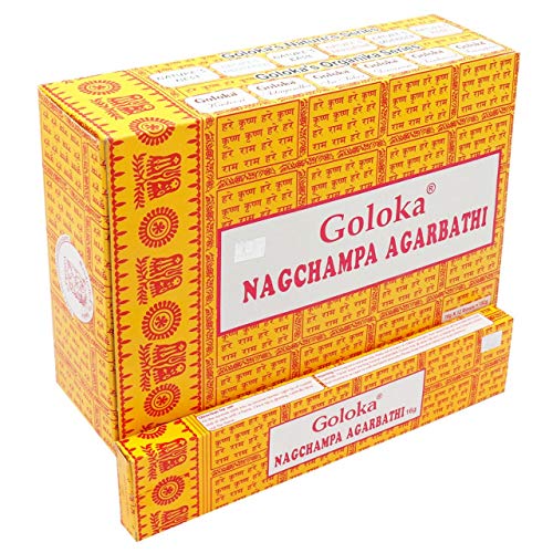 Goloka Incienso Nag Champa 12 unidades x 16 g (caja)