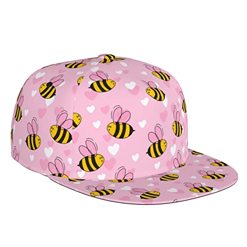 Gorra de béisbol floral de abeja ajustable a la moda casual visera plana sombrero papá sombreros para mujeres hombres sombreros de sol, Abeja-4a, Talla única
