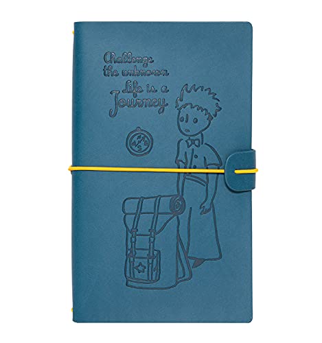 Grupo Erik Cuaderno de viaje El Principito - Cuaderno de notas - Cuaderno cuero sintético 19,6X12 cm | Diario personal niña - Bloc notas azul - Cuaderno viaje, licencia oficial