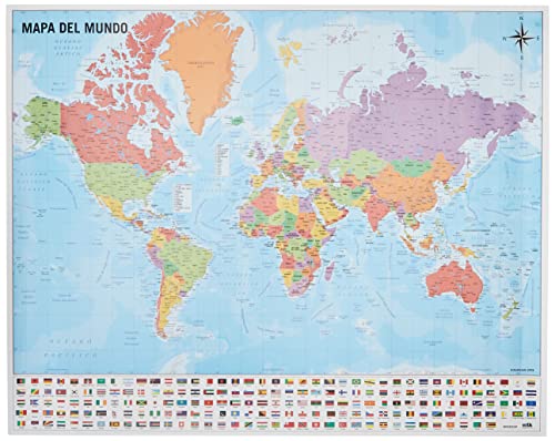 Grupo Erik Editores Mini póster Mapa del Mundo 40 x 50 150 gr
