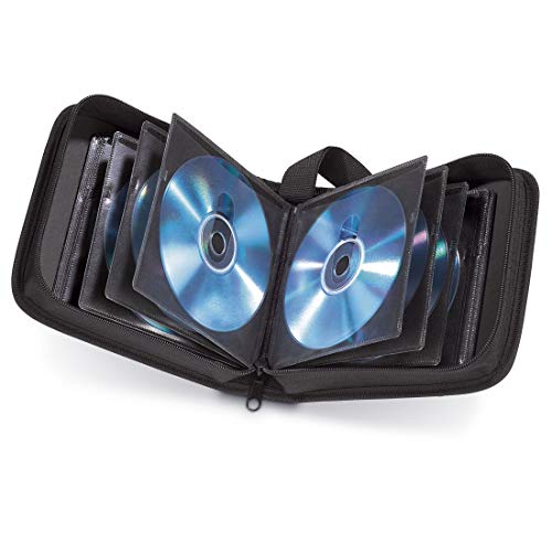 Hama - Estuche porta CD para 32 CD/DVD/Blu-rays, portafolios para guardar CD, negro