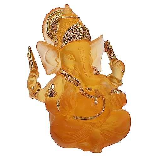 Happyyami Decoración De Elefante De Buda Estatua De Dios Hindú Estatuas De Deidades Hindúes Estatua De Dios De La India Estatuilla Pequeña De Porche Estatua De Buda Resina