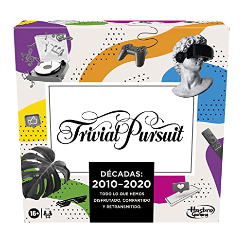 Hasbro Juego de Mesa Trivial Pursuit de Las décadas 2010 a 2020, para Adultos y Adolescentes, Juego de Preguntas de Cultura Popular, A Partir de 16 años, Multicolor