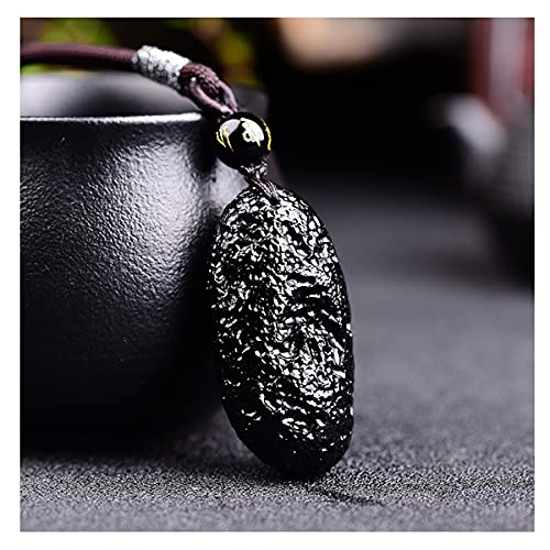 HCHL Piedra Decorativa, Meteorito Black Meteorito áspero Meteorito Pulsera elástica de Piedras Preciosas Naturales