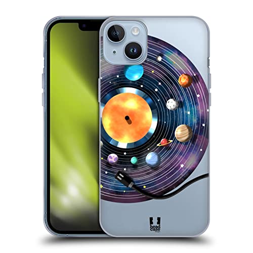 Head Case Designs Disco de Vinilo Música Espacial Caso de Gel Suave Compatible con Apple iPhone 14 Plus