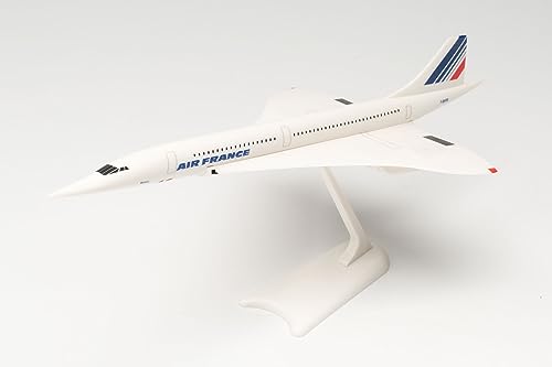 herpa Miniatura del avión Air France Concorde – F-BVFB - Snap-Fit, Escala 1/200, Modelo prefabricado, maqueta de colleción, modelismo, Avion con Soporte, Figura plástico