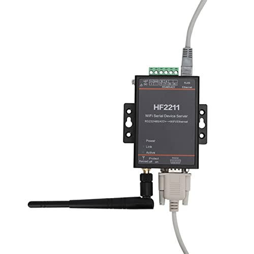 HF2211 Servidor Serial RS232/485/422, Módulo Convertidor Ethernet Servidor de Puerto Serial a WIFI Convertidor Inalámbrico Ethernet Comunicación de Red DTU 5-36VDC