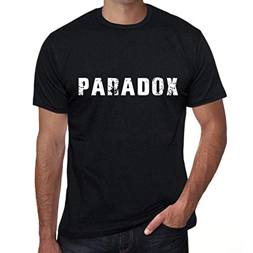 Hombre Camiseta Paradoja – Paradox – T-Shirt Vintage Manga Corta Regalo Original Cumpleaños Negro Profundo XXL