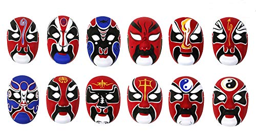 HorBous 3 Pack máscara de fiesta de máscara de ópera de Pekín, máscara de Halloween, máscara de decoración de pared