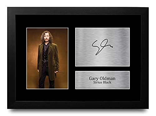 HWC Trading FR A4 Gary Oldman Harry Potter Sirius Black Gifts - Imagen impresa con autógrafo firmada para fanáticos de la película, A4 enmarcada