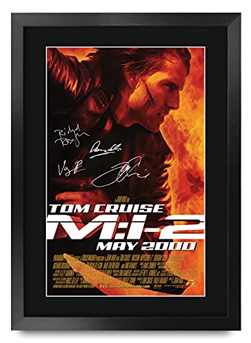 HWC Trading Misión Imposible 2 A3 Fr Regalos Filmplakat Tom Cruise Impreso Póster Firmado Autógrafos De Imágenes Para Los Aficionados Al Cine Memorabilia - A3 Enmarcada