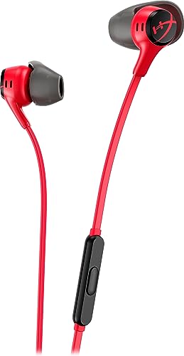HyperX Cloud Earbuds II - Auriculares para Juegos con micrófono, Color Rojo