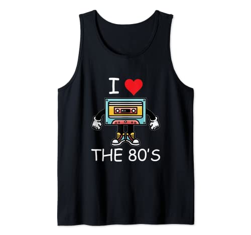 I Love 80s Music - Dispositivo de reproducción de música antigua vintage Camiseta sin Mangas