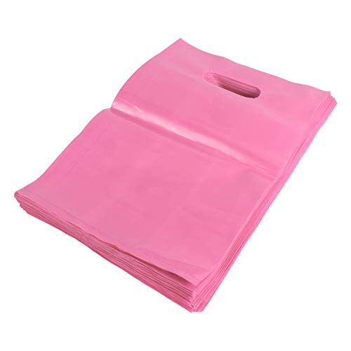 ibasenice Bolsas de Artículos de 100 Piezas con Asa - Bolsas de Plástico para Compras - Bolsas Reutilizables Y Duraderas para Regalos Camisas Tiendas