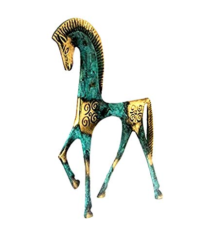 IconsGr Estatua de museo de bronce griego antiguo réplica del caballo de la era geométrica (122)