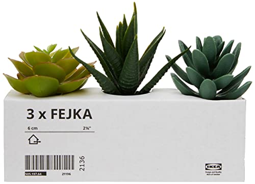 Ikea 203.953.31 FEJKA Juego de Plantas de Escritorio Artificiales en macetas, 6 cm, Paquete de 3 Unidades