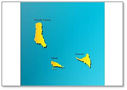 Imán para nevera con diseño de mapa de las Islas Comoras de African State