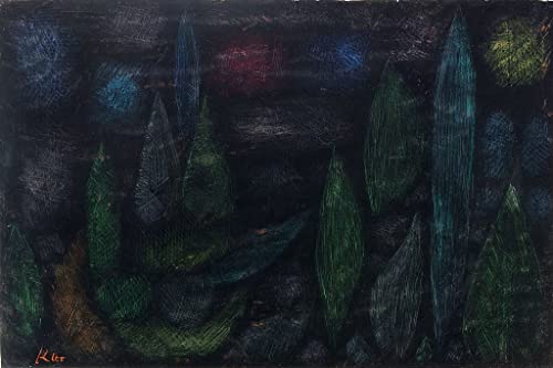 Impresiones En Lienzo Arte póster láminas artísticas Pintura al óleo clásica Paisaje nocturno Paisaje nocturno de Paul Klee para la decoración del hogar 60x90cm