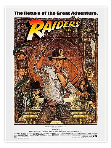 Indiana Jones - Raiders of the Lost Ark pósters para la pared Cuadros decoración para cualquier habitación 70 x 90 cm Marrón Películas Láminas decorativas