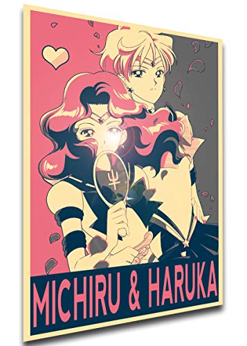 Instabuy Poster Propaganda Yuri - Sailor Moon - Michiru Neptune & Haruka Uranus - LL0665 Manifesto 70x50cm