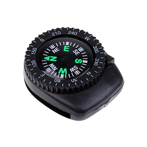 Inzopo Correa de reloj de precisión portátil de 25 mm, con clip, brújula de muñeca para supervivencia, camping, senderismo