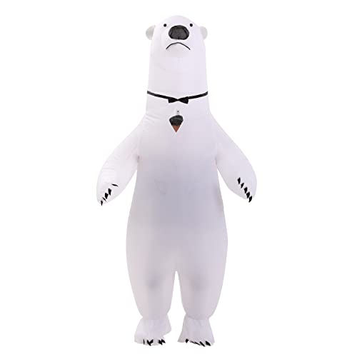 IRETG disfraz Oso polar adulto hinchable Osos blancos Vestido elegante Divertido traje de mono de oso marino fiesta de Halloween de Navidad juego de rol