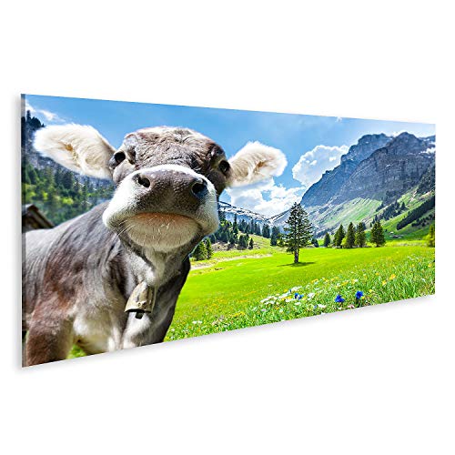 islandburner Cuadro en lienzo Vaca en los Alpes suizos Cuadros Modernos Decoracion Impresión Salon