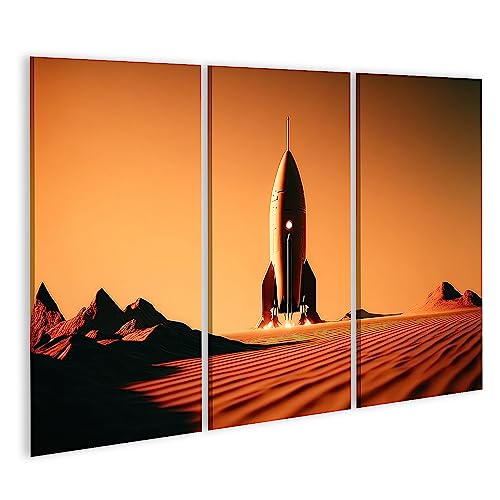 islandburner Cuadro sobre lienzo Arte Digital Space Shuttle Rocket Landing Planet Marte Imágenes Murales Póster
