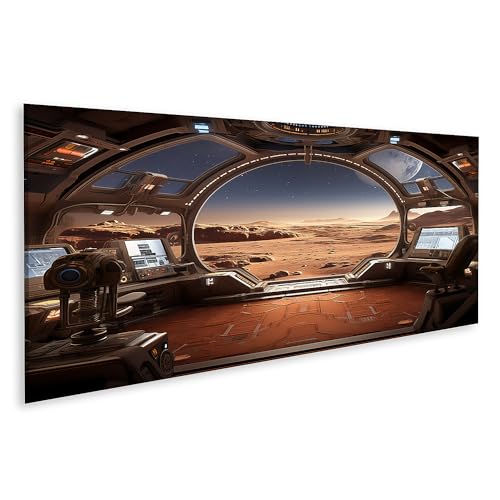 islandburner Imagen sobre lienzo nave espacial futurista cabina vista Marte superficie planetaria imágenes murales póster