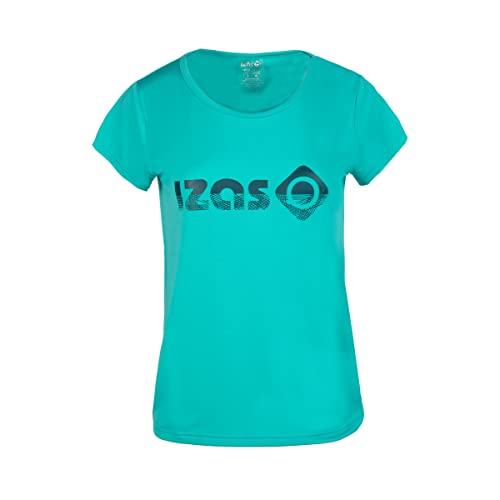 Izas- Camiseta Técnica para Mujer con Tecnología Dry Fit - Camiseta Deportiva de Manga Corta con Hydrospeed que Expulsa el Sudor a la Superficie y Mantiene Seca la Piel - Aria II Verde - Talla M