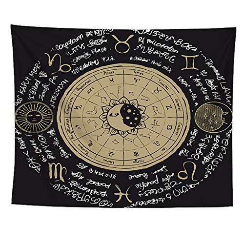 izielad Altar Tarot 12 Constelaciones Sol y Luna Astrología Tarot Adivinación Tela Decorativa 130X150CM 51X59IN
