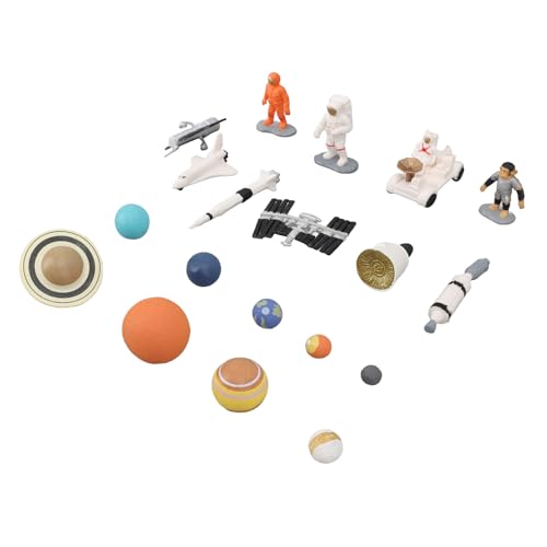Jauarta Figura de Astronauta Espacial, Juego de Planetas con Astronauta, Luna, Satélite, Aventura Espacial, Juguete, Modelo de Colección