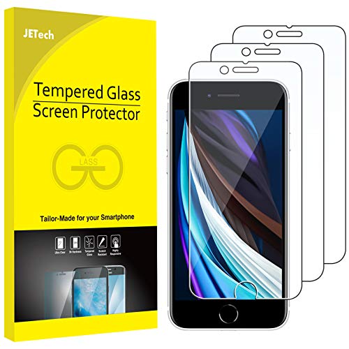 JETech Protector de Pantalla para iPhone SE 3/2 (modelo 2022/2020) 4,7 Pulgadas, Cristal Vidrio Templado, 3 Unidades