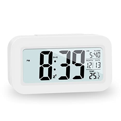 JOPHEK LCD Despertador Digital, Inteligente Reloj Despertador Digital con Repetición de Datos de Temperatura, Reloj de Mesa de Viaje para Sala de Oficinas Familiares