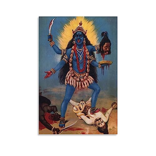 Kali - Póster decorativo de dioses indios para la pared, para sala de estar, dormitorio, 40 x 60 cm