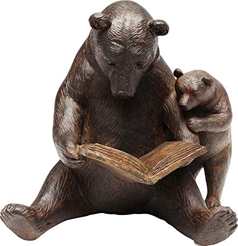 Kare Design Figura deco Reading Bears, sala de estar, madre e hijo, poliresina, hecho a mano