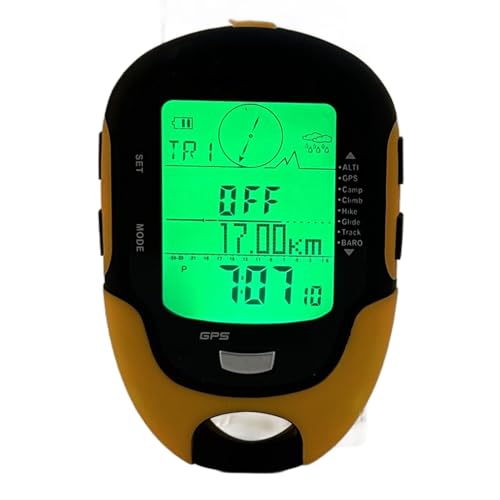 Keenso Altímetro electrónico GPS para Exteriores, FR510 ABS IPX4 Grado Impermeable Medidor de altitud para navegación al Aire Libre Temperatura Humedad Brújula GPS Altímetro electrónico