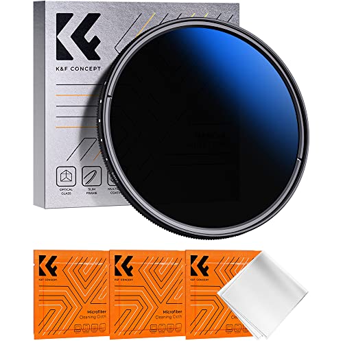 K&F Concept Nano-K Filtro Variable ND2-400 (1-9 Pasos) de Rosca Vidrio óptico con Nano-Revestimiento de 18 Capas para Objetivo 58mm