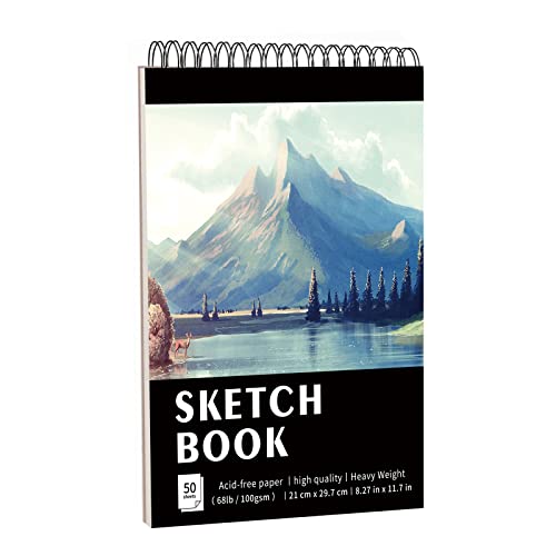 Perfect ideaz - Cuaderno de dibujo (96 páginas, 48 hojas) DIN A4, cuaderno  de dibujo profesional, libro