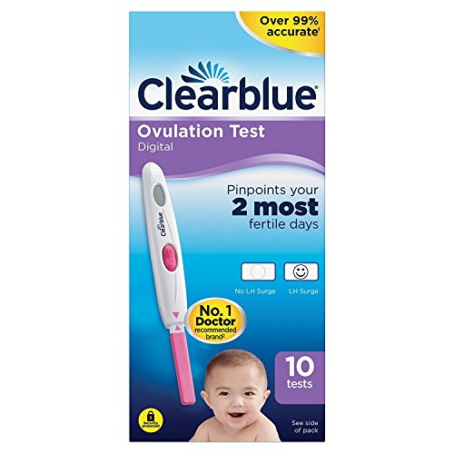 Kit de prueba de ovulación digital (OPK) - Clearblue Se ha demostrado que ayuda a quedar embarazada, 1 soporte digital y 10 pruebas de ovulación, el embalaje puede variar