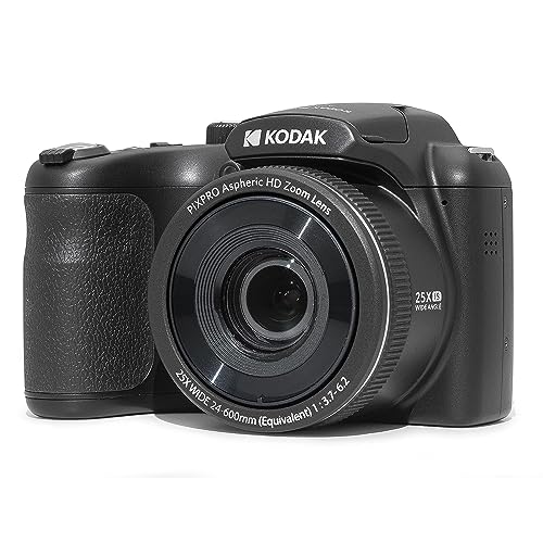 KODAK PIXPRO Astro Zoom AZ255-BK - Cámara Digital de 16 MP con Zoom óptico de 25X, Gran Angular de 24 mm, Video Full HD 1080P y LCD de 3 Pulgadas (Negro)