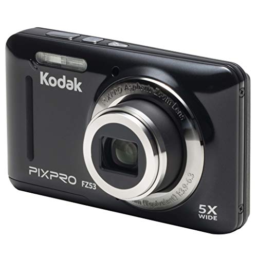 Kodak PIXPRO FZ53 Cámara compacta 16MP 1/2.3" CCD 4608 x 3456Pixeles Negro - Cámara Digital (16 MP, 4608 x 3456 Pixeles, CCD, 5X, Grabación de vídeo, Negro)