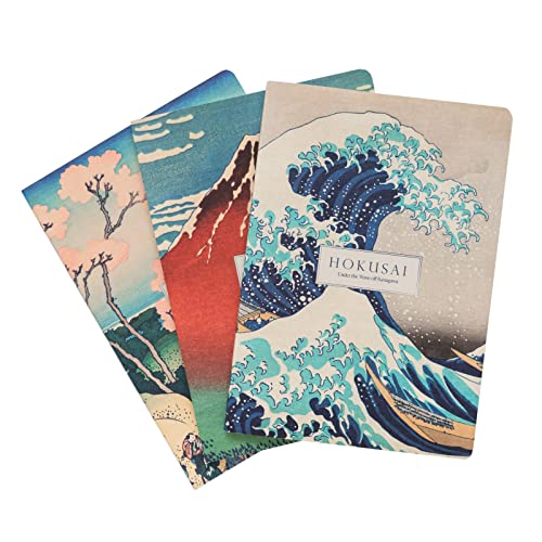 Kokonote Pack cuadernos A5 Hokusai - Bloc de notas A5 distintos diseños - 3 Libretas A5 | Libreta A5 - Cuaderno de notas - Libreta pequeña - Material escolar y papelería bonita
