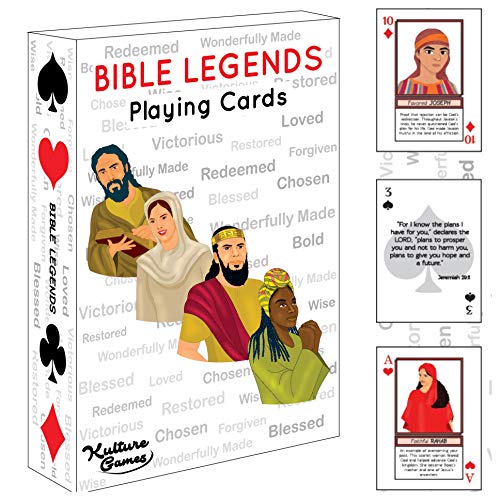 Kulture Games Juego de cartas: leyendas de la Biblia (Diversos personajes de la Biblia, historias y versículos bíblicos alentadores)