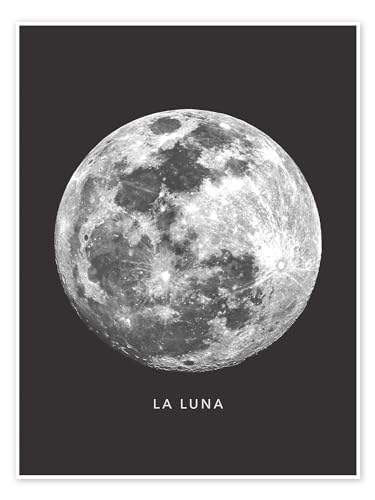 La Luna pósters para la pared de Finlay and Noa Cuadros decoración para cualquier habitación 30 x 40 cm Negro Espacio extraterrestre Láminas decorativas